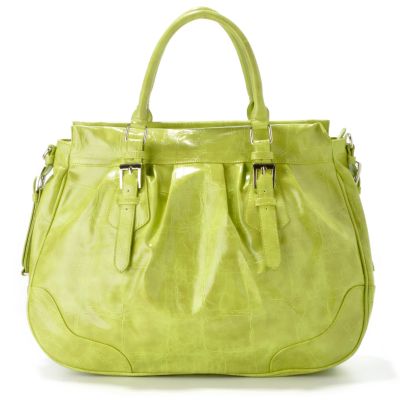 Christian Livingston Croco Embossed Soft Patent Shopper Tote