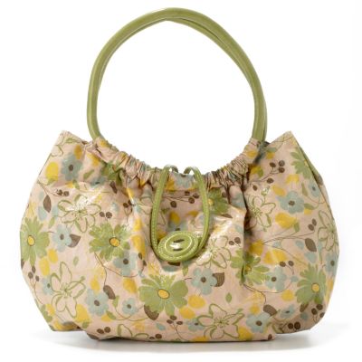 Christian Livingston Bracelet Handle Floral Print Handbag
