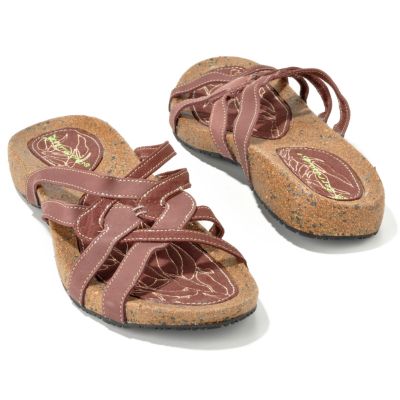 Terrasoles "Lobo" Women's Canvas / Nubuck Leather Slide Sandals
