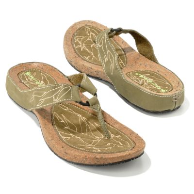 Terrasoles "Noatak" Women's Nubuck Leather Three-Point Thong Sandals