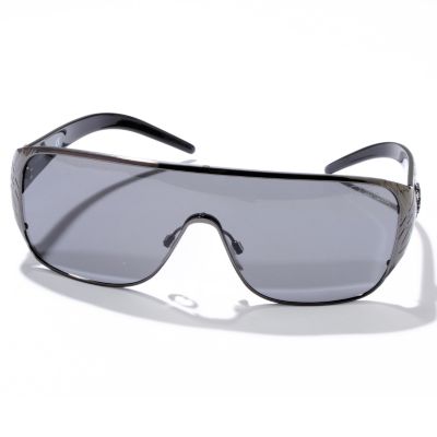 S50921 - Roberto Cavalli Unisex Shield-Style Polycarbonate Dark Ruthenium Sunglasses