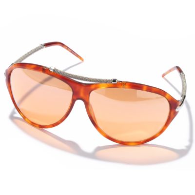 S50925 - Roberto Cavalli Unisex Mesh Detail Polycarbonate Tortoise-Style Sunglasses