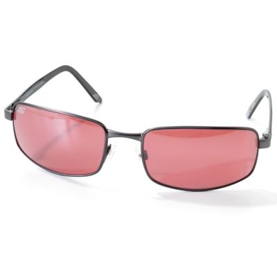 S50935 - Serengeti Unisex "Carini" Polarized Rectangular Gunmetal & Black Sunglasses