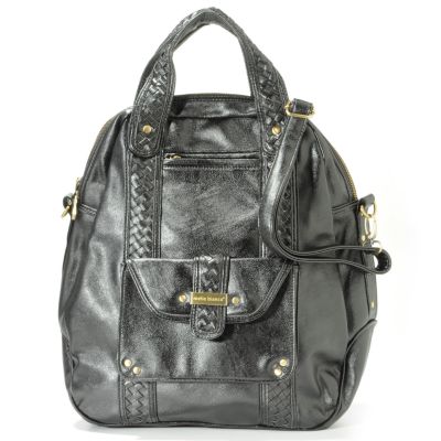 S50972 - Melie Bianco Woven Trim Bowler Handbag