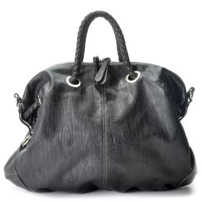S50975 - Melie Bianco Braided Handle Duffel Handbag