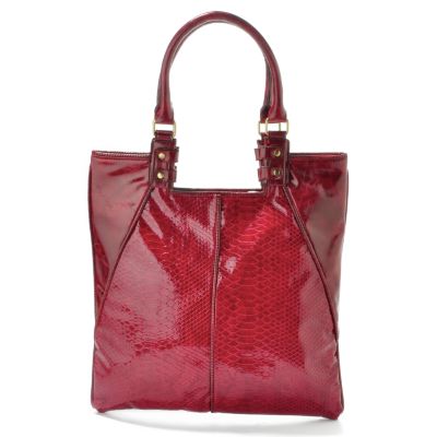 S50981 - Melie Bianco Python Print Corner Cut Tote
