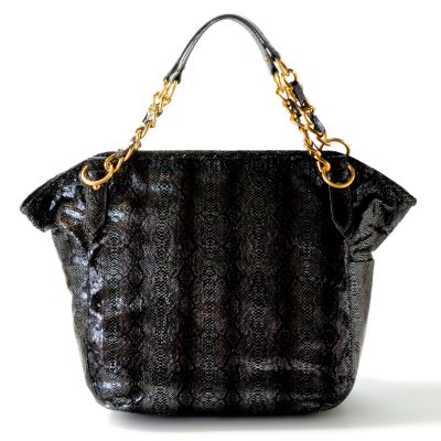 S51002 - Judy Crowell Chain Handle Snake Print Shopper Handbag