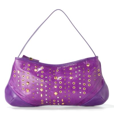 S51034 - Via Spiga Stud Detail Distressed Leather Handbag