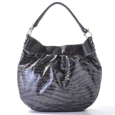 Persuasion Tiger Print Bucket Handbag. GREY TIGER