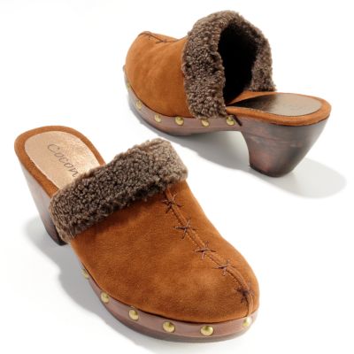 S51080 - Coconuts by Matisse "Twain" Faux Shearling Trim Clog Shoes