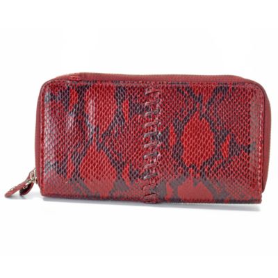 Sondra Roberts Zip Around Python Embossed Clutch / Handbag