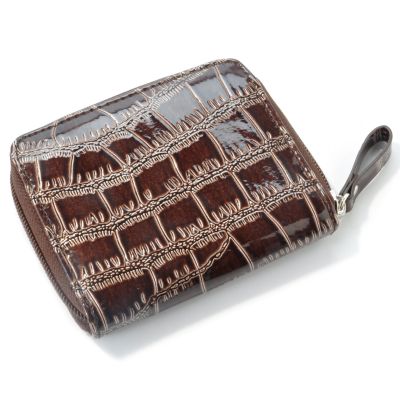 S51122 - Sag Harbor Zip Closure Glazed Croco Embossed Wallet