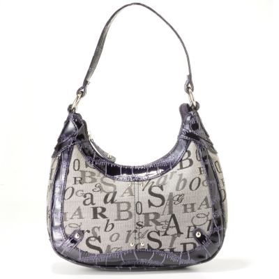 S51130 - Sag Harbor "Riviera" Signature Croco Embossed Trim Mini Hobo Handbag