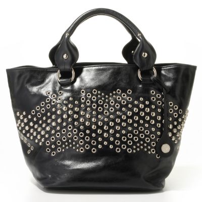 S51172 - Via Spiga Stud & Grommet Detail Double Handle Leather Satchel Handbag