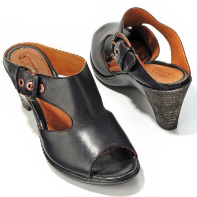 S51431 - Geox "Delila Q" Buckle Detail Leather Mule Sandals