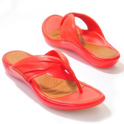 S51435 - Geox "Donna Jersey" Leather Thong Sandals