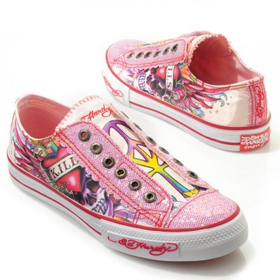 S51492 - Ed Hardy&reg; Women's Glitter Satin Lowrise Shoes