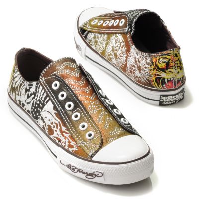 S51555 - Ed Hardy&reg; Women's Rhinestone Detail Lowrise Canvas Shoes