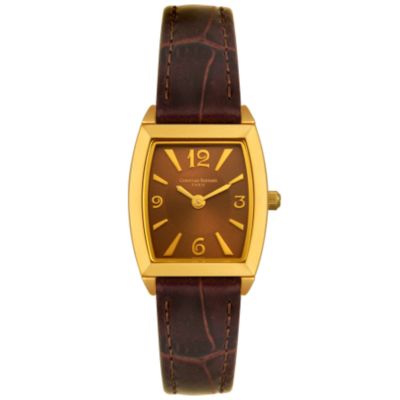 Christian Bernard Women's Brown Leather Strap Watch