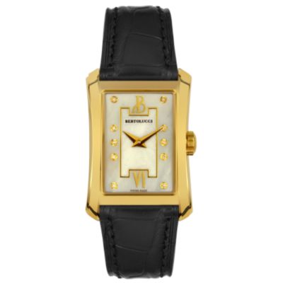Bertolucci Women's 18K Gold Fascino Crocodile Strap Watch