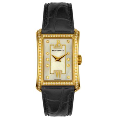Bertolucci Women's 18K Gold & 0.61ct Diamond Fascino Alligator Strap Watch