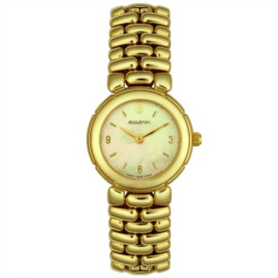 Accutron Women's Mother-of-Pearl Dial Gold-tone Stainless Steel Watch
