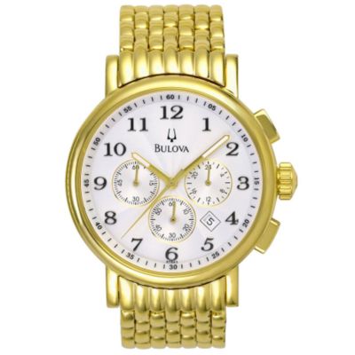 Bulova Men's Chronograph Gold-tone Stainless Steel Braclet Watch
