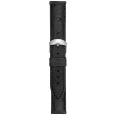 14MM Matte Black Ostrich Watch Strap