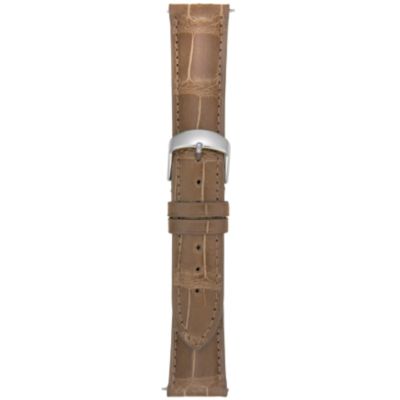 18MM Shiny Natural Square Grain Alligator Watch Strap