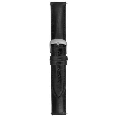 18MM Shiny Black Bright Crocodile Watch Strap