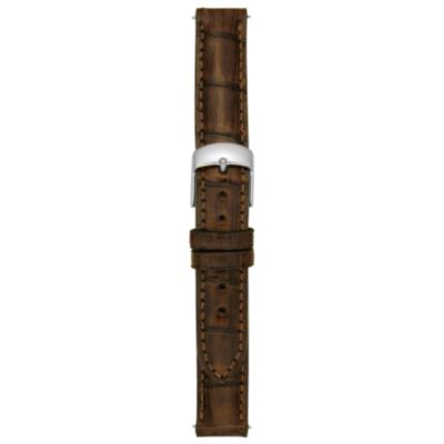18MM Shiny Brown Bright Crocodile Watch Strap
