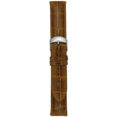 19MM Chestnut Square Grain Alligator Watch Strap