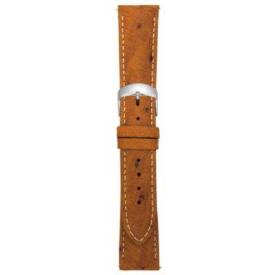 19MM Cognac/White Ostrich Watch Strap
