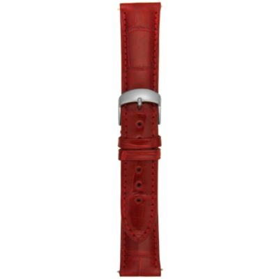 20MM Shiny Marl Red Square Grain Alligator Watch Strap