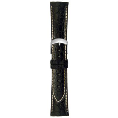 20MM Shiny Black Nile Crocodile Watch Strap