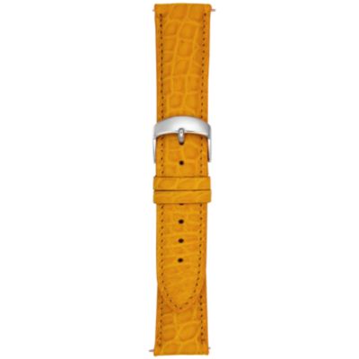 U100774 - 20MM Matte Yellow Round Grain Alligator Watch Strap