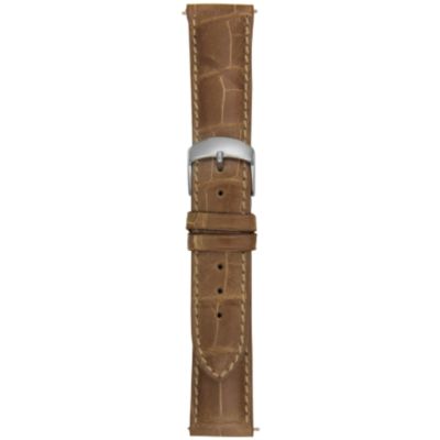 20MM Matte Taupe Square Grain Alligator Watch Strap