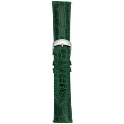 21MM Shiny Green Round Grain Alligator Watch Strap
