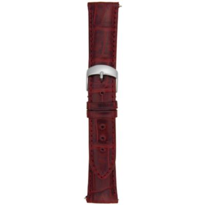 21MM Shiny Wine Square Grain Alligator Watch Strap