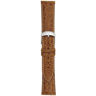 U100822 - 21MM Matte Caramel Round Grain Alligator Watch Strap