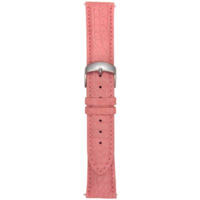 U100823 - 21MM Matte Pink Round Grain Alligator Watch Strap