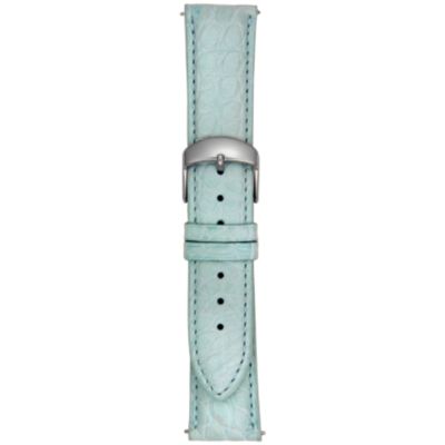 U100824 - 21MM Matte Baby Blue Round Grain Alligator Watch Strap