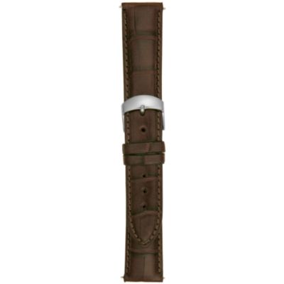 21MM Matte Brown Square Grain Alligator Watch Strap