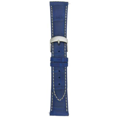 21MM Matte Electric Blue Square Grain Alligator Watch Strap
