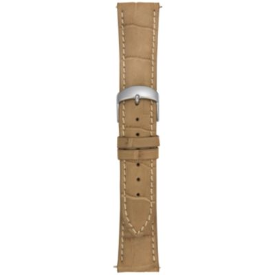 21MM Matte Light Gray Square Grain Alligator Watch Strap