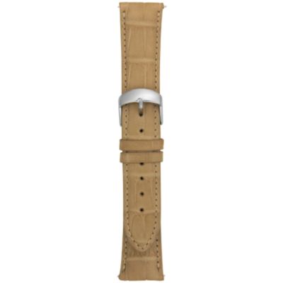 U100836 - 21MM Matte Tan Square Grain Alligator Watch Strap