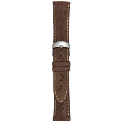 21MM Matte Brown Ostrich Watch Strap