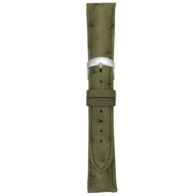 U100854 - 21MM Matte Forest Green Ostrich Watch Strap