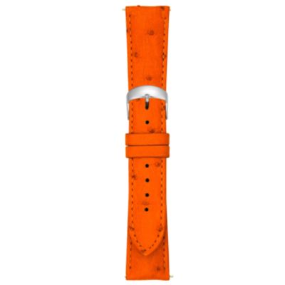 U100863 - 21MM Matte Tangerine Ostrich Watch Strap
