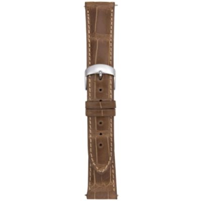 22MM Shiny Natural Square Grain Alligator Watch Strap